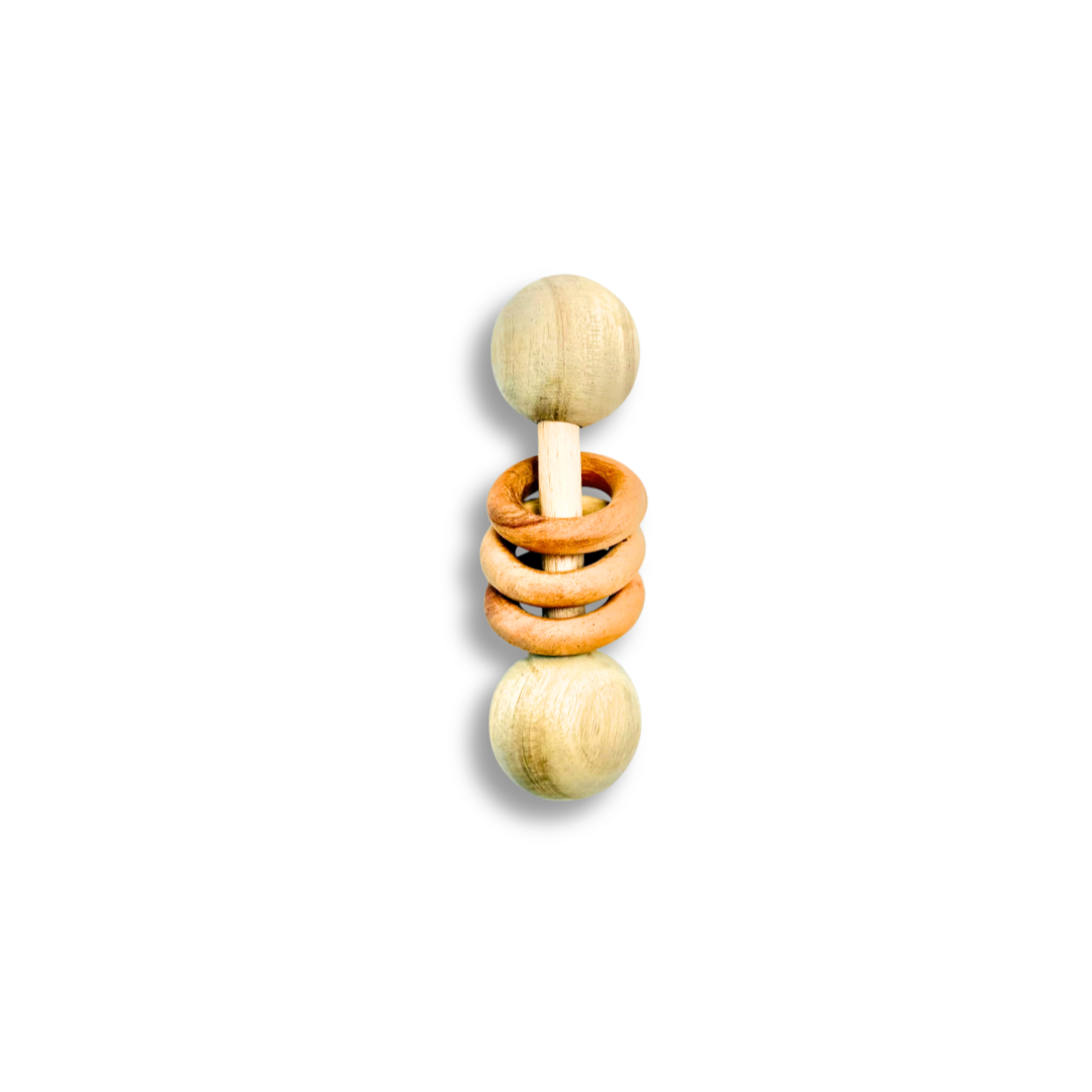 Lovudd Toys Wooden Rattle - Dumbell