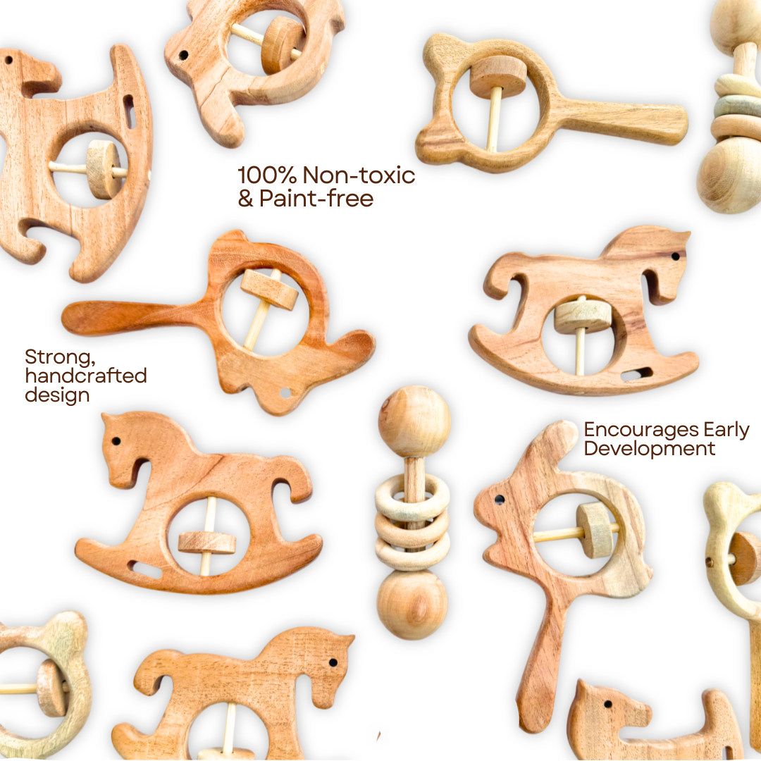 Lovudd Toys Wooden Rattle - Unicorn